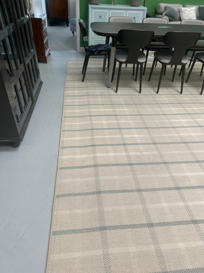 Blue And Ivory Plaid Rug