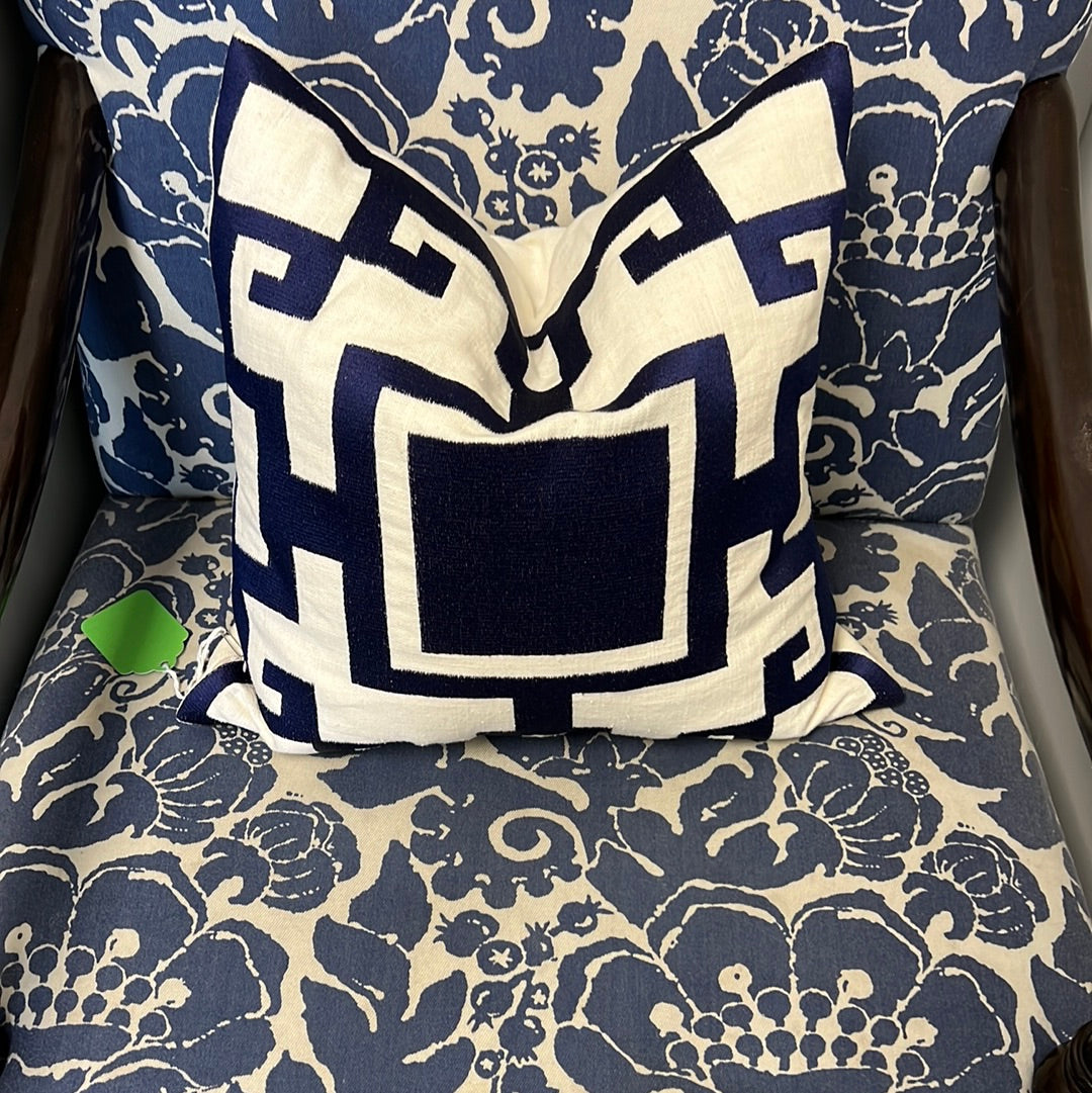 Blue & White Greek Key Pillows