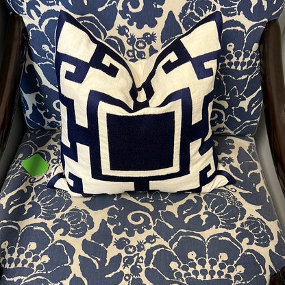 Blue & White Greek Key Pillows