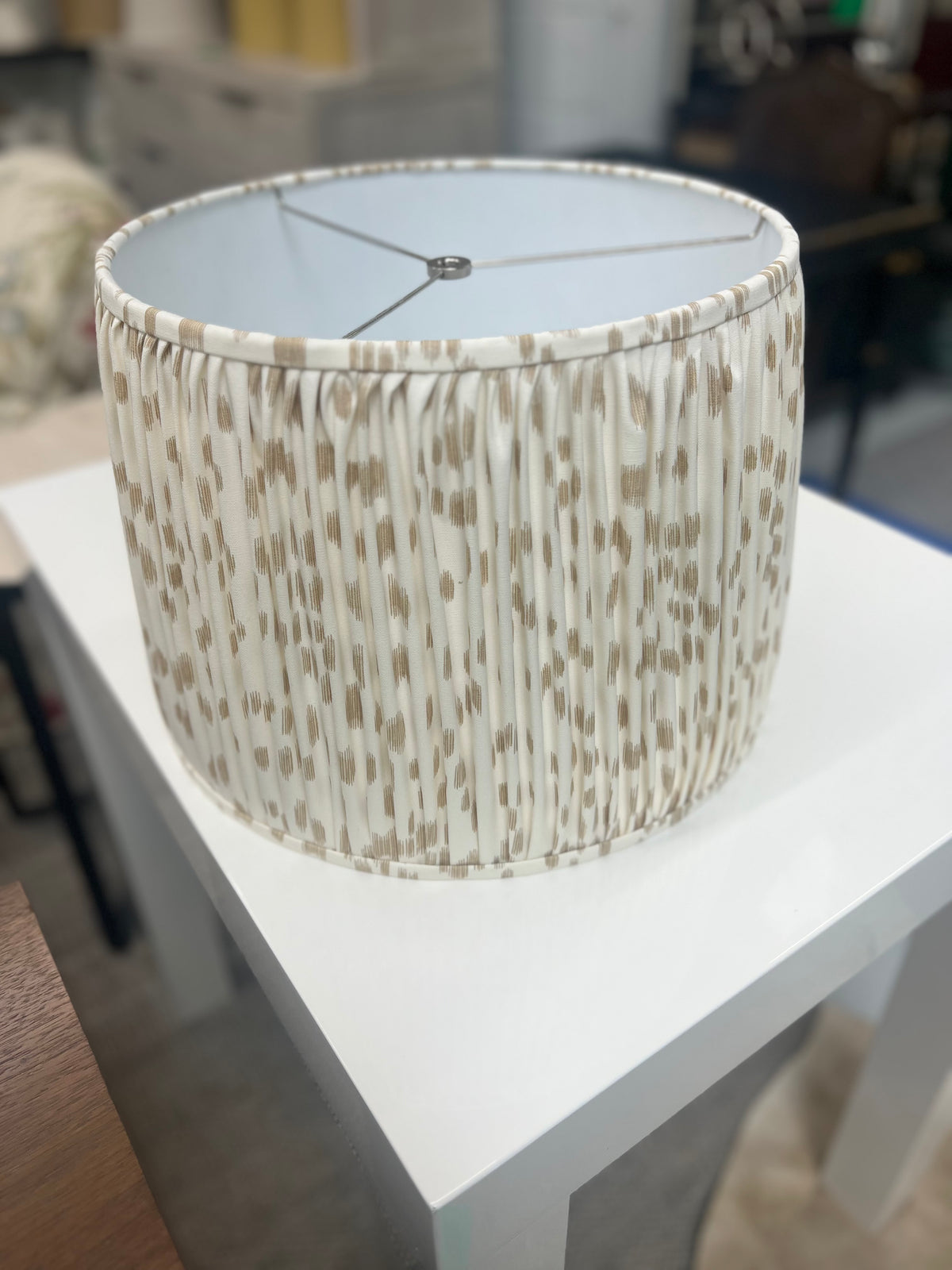 Tan Snow Leopard Print Lamp Shade