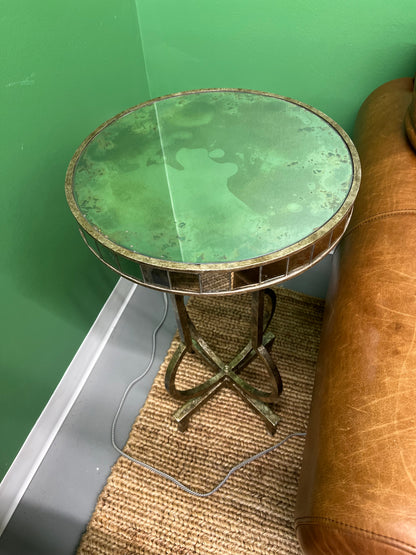 Antique Mirrored Side Table
