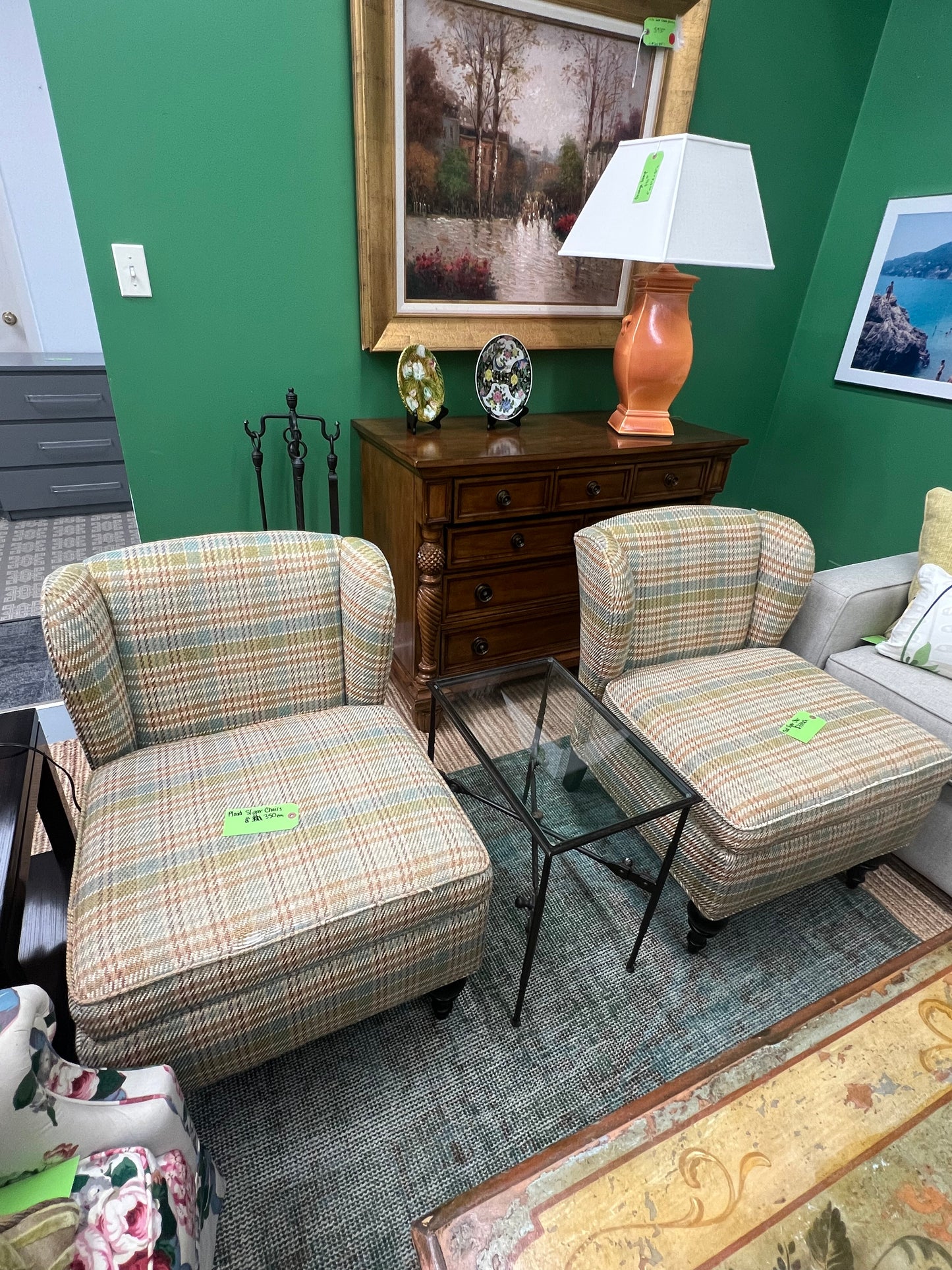 Plaid Slipper Chair