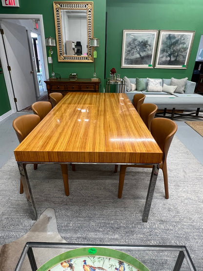 Mid Century Modern Dining Table With Chrome Legs