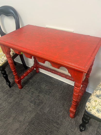 Red Painted Lamp Table