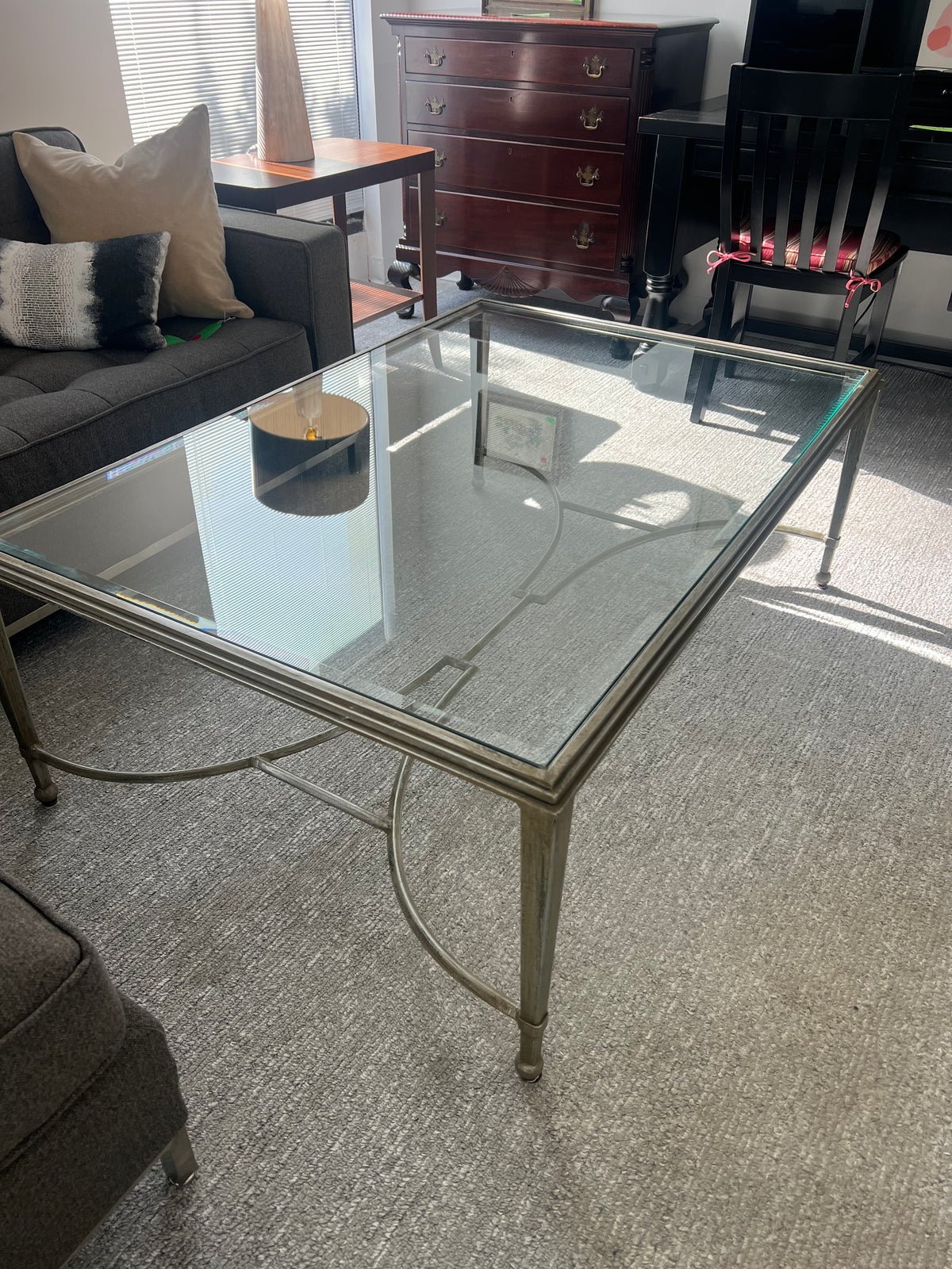 Large Glass Top Coffee Table