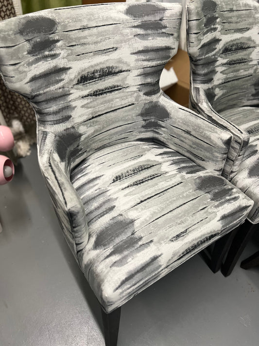 Set of 10 Custom Black & White Dining Chairs