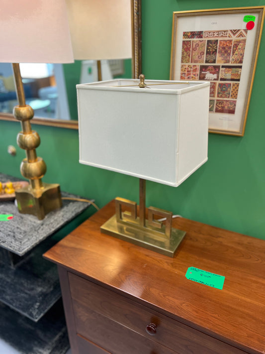 Pair Of Visual Comfort Greek Key Brass Table Lamp