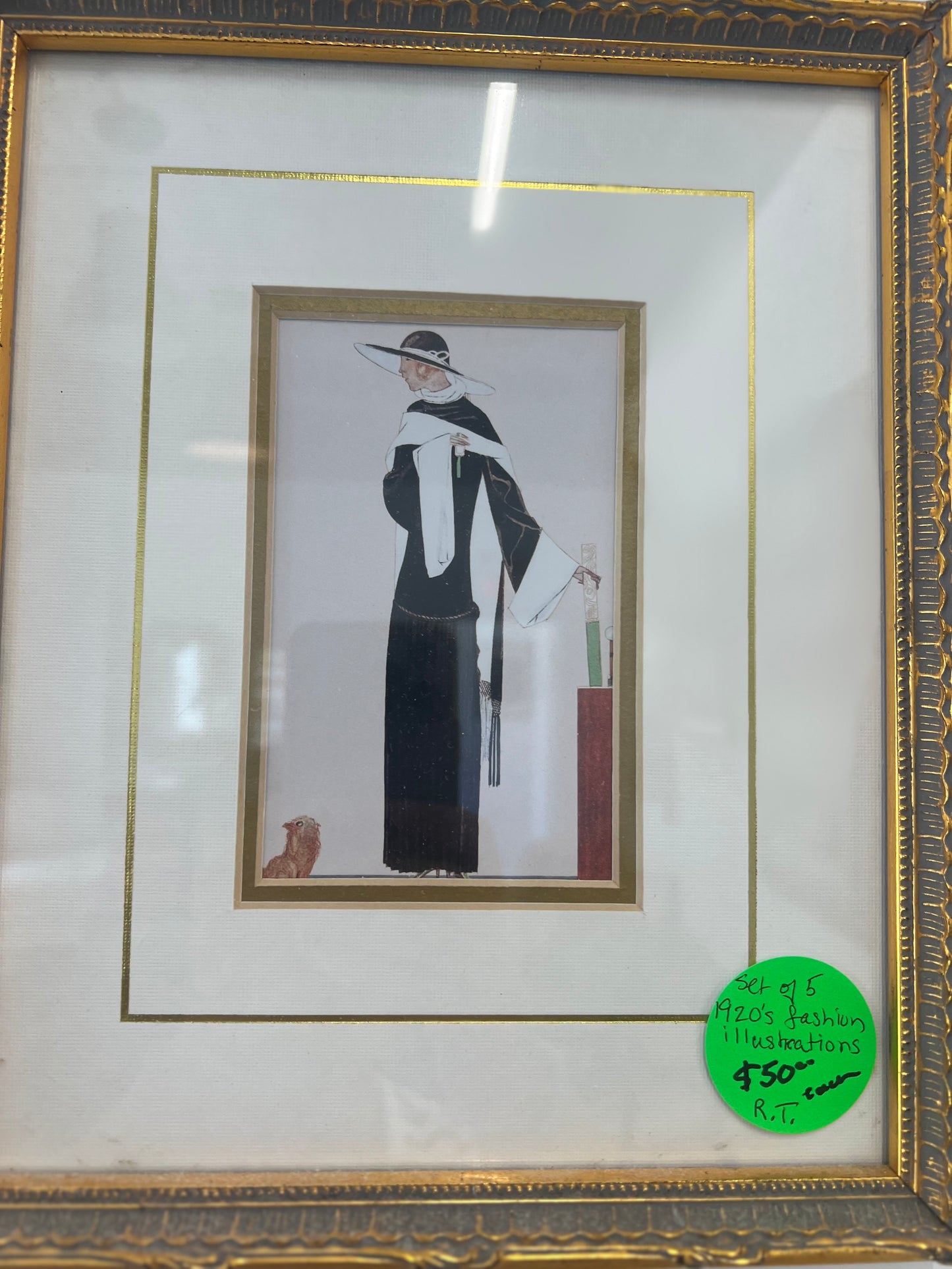 Framed 1920’s Fashion Illistration