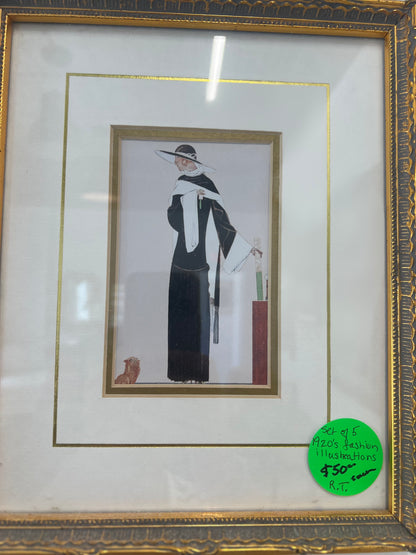 Framed 1920’s Fashion Illistration