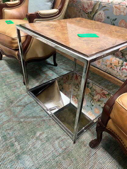 Burl Wood Top Side Table
