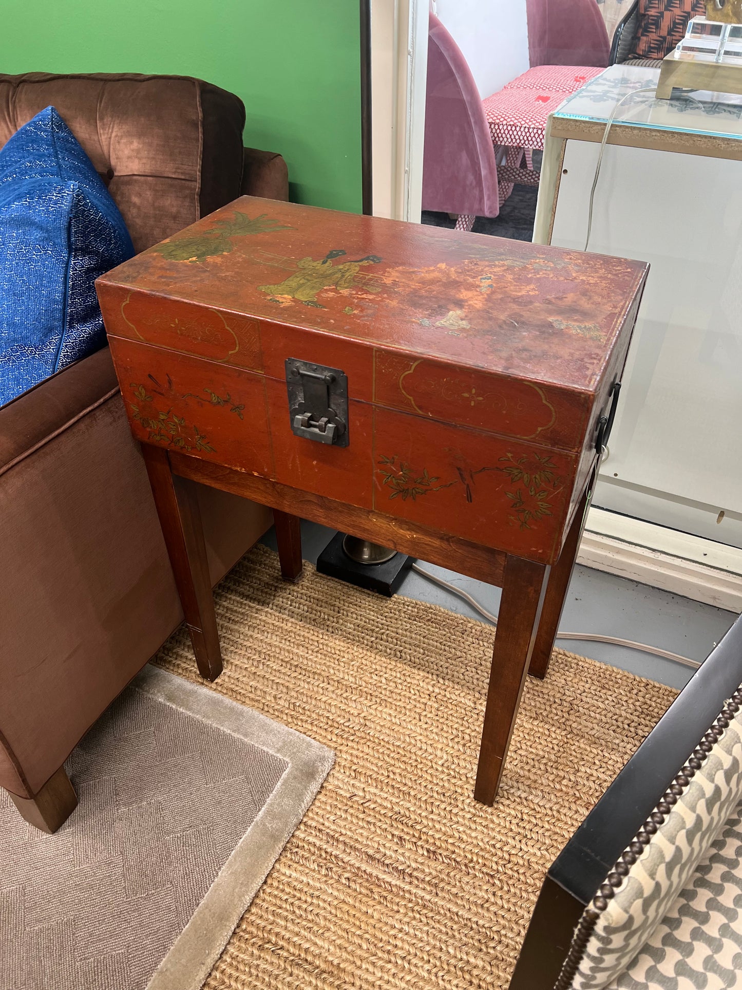 Vintage Chinese Chinoiserie Hand Painted Table