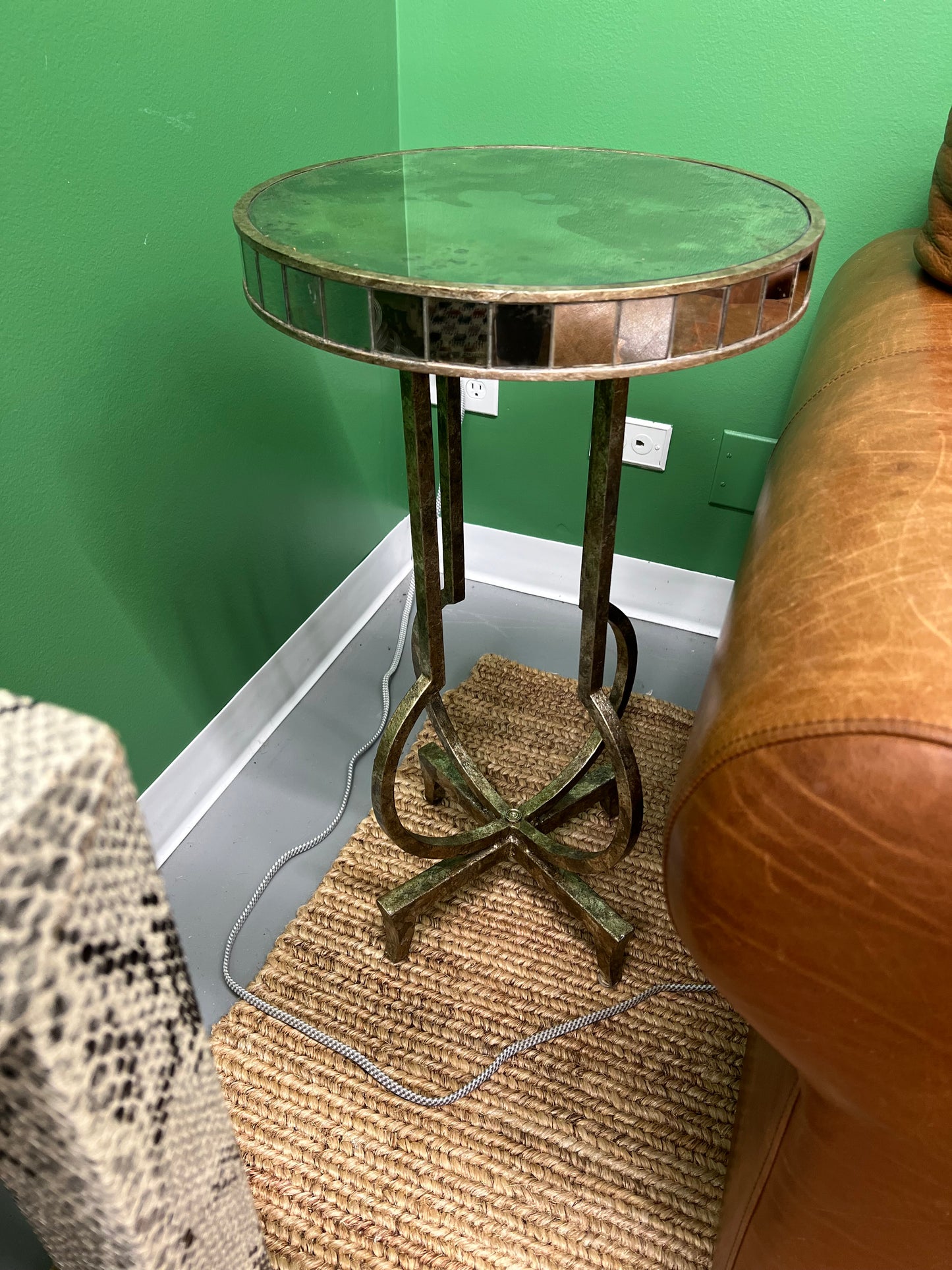 Antique Mirrored Side Table
