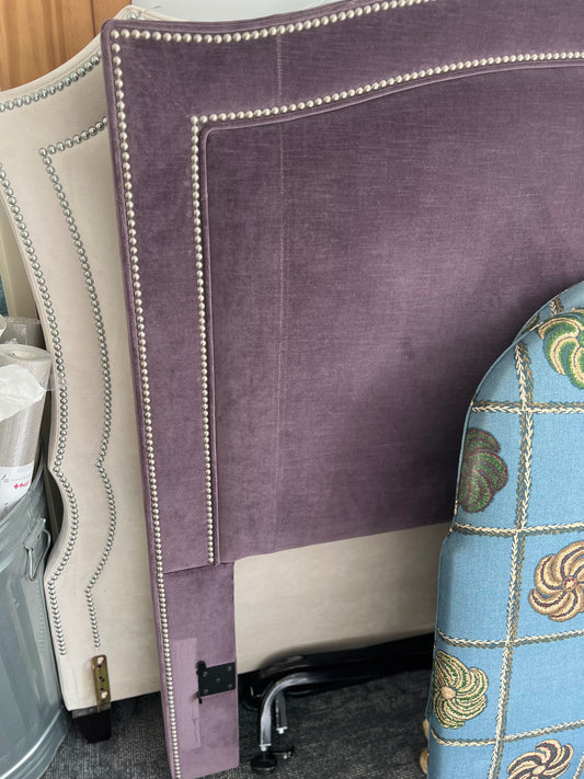 Purple Velvet Queen Bed