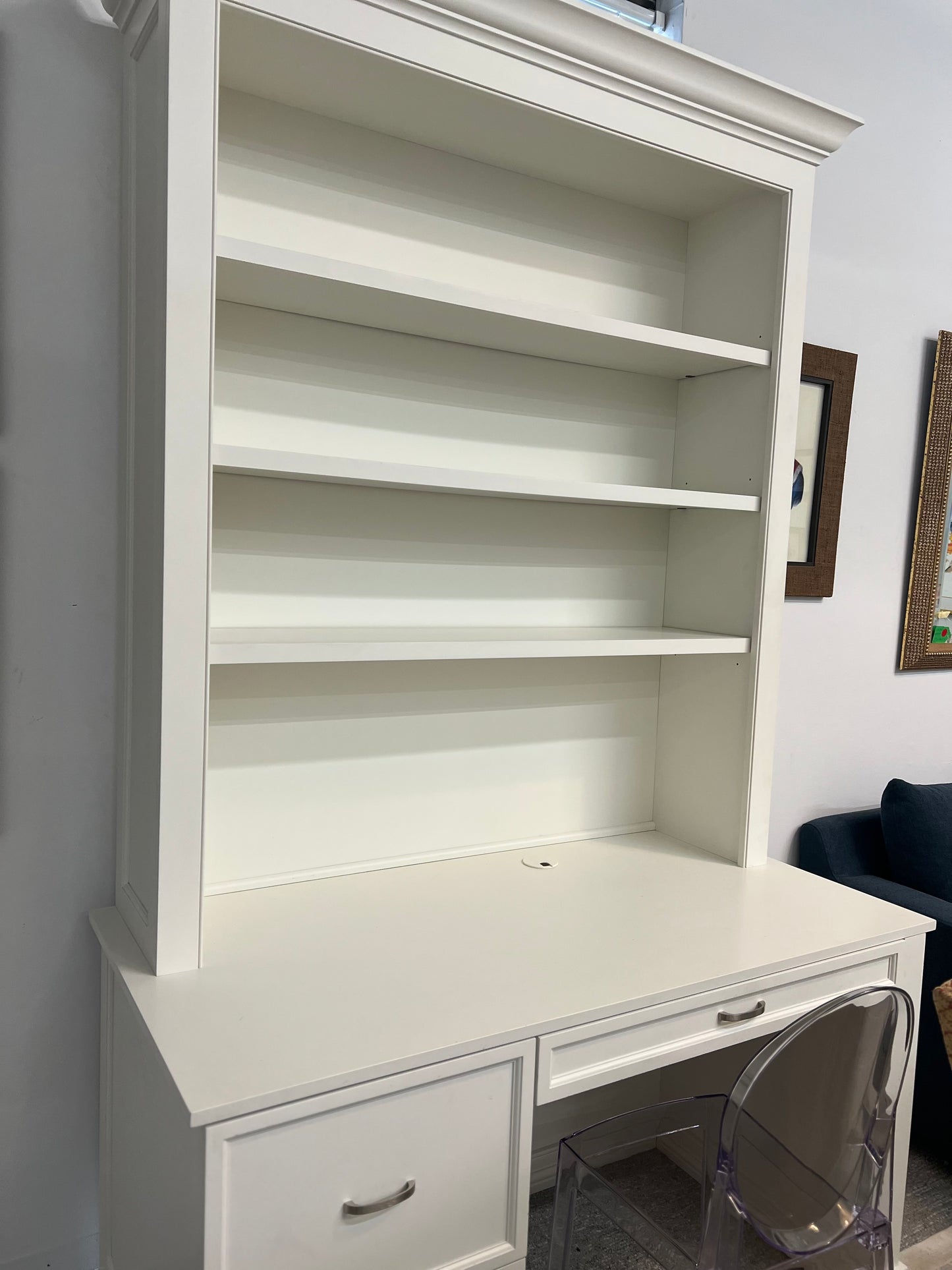 White Desk And Bookshelf