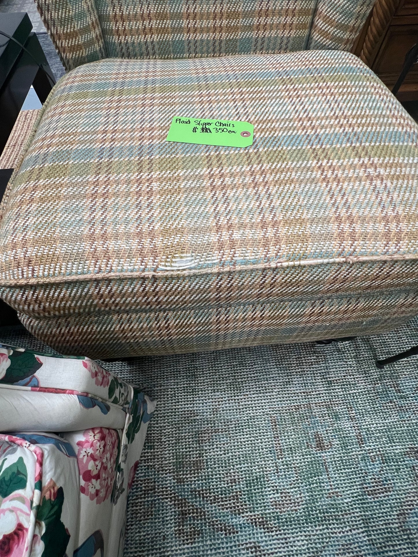 Plaid Slipper Chair
