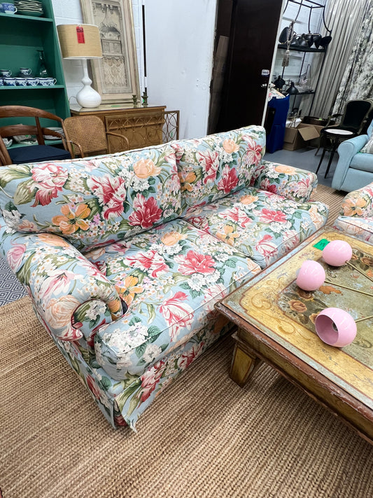Blue Floral Sofa
