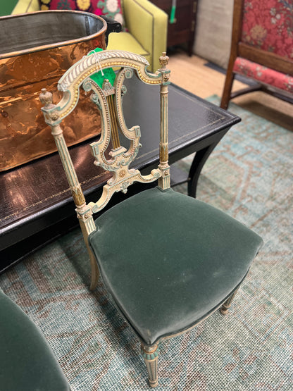 19th Century Louis Chair On Blue Velvet