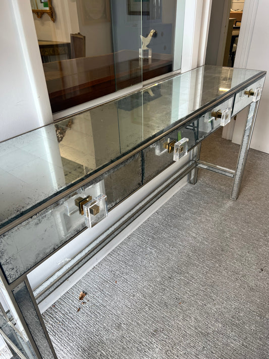 Mirrored Console With Four Drawers