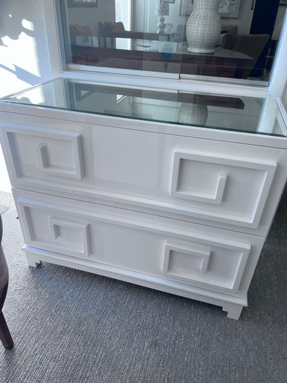 Worlds Away Lacquered Mirror Top Chest