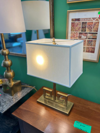 Pair Of Visual Comfort Greek Key Brass Table Lamp