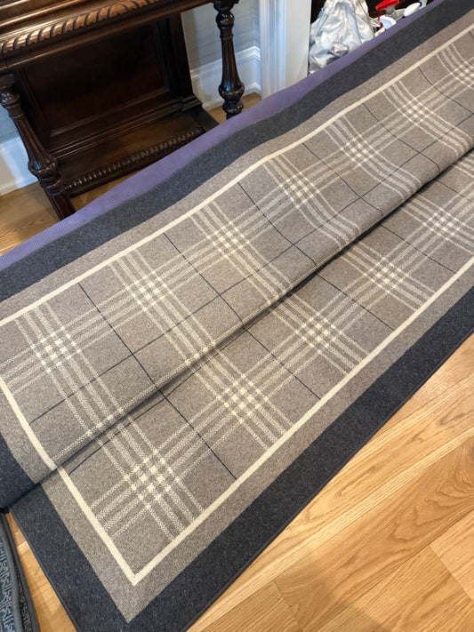 Stark Blue & Gray Plaid Rug