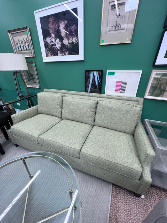 Taylor King Green Linen Sofa