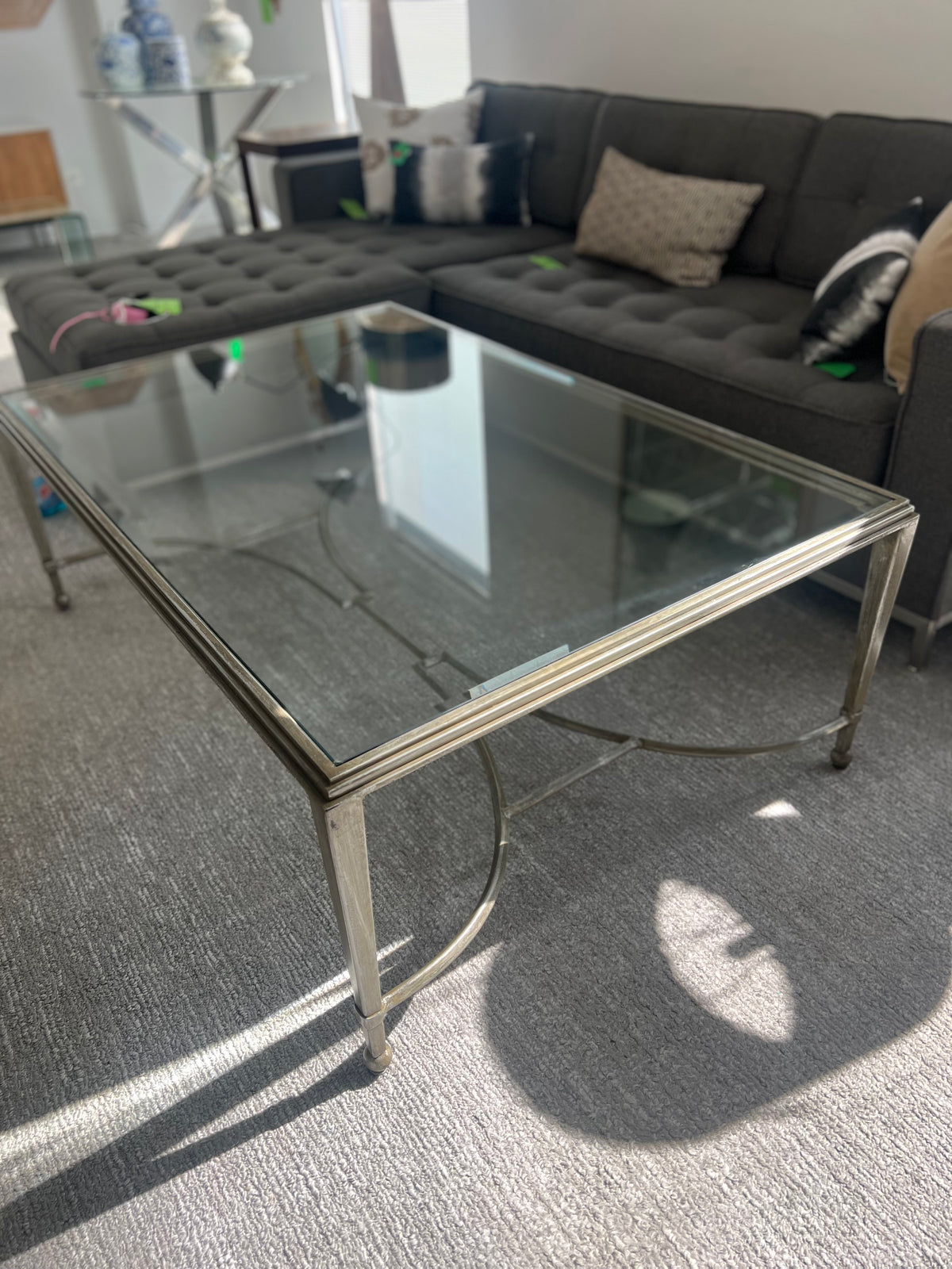 Large Glass Top Coffee Table