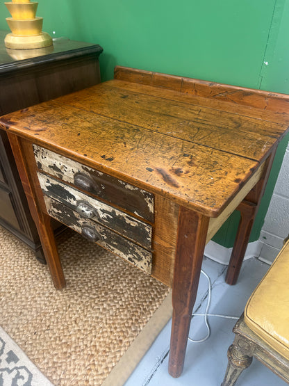 Antique Three Drawer Side Table