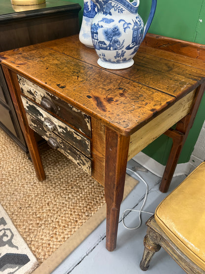 Antique Three Drawer Side Table