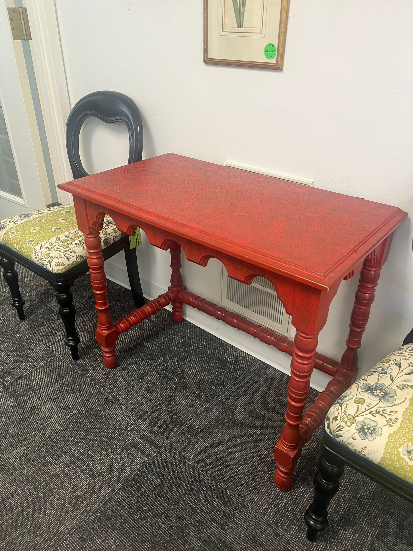 Red Painted Lamp Table