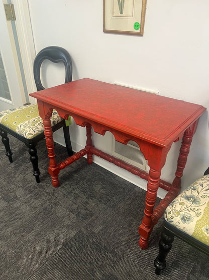 Red Painted Lamp Table