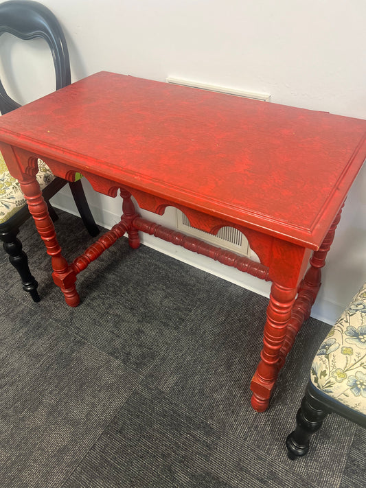Red Painted Lamp Table