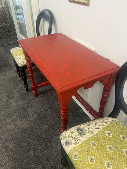 Red Painted Lamp Table