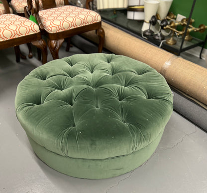 Green Velvet Ottoman