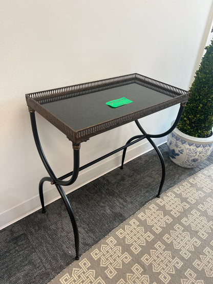 Wrought Iron black Granite Side Table
