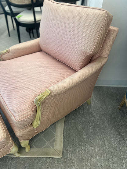French Silk Chair With Ottoman