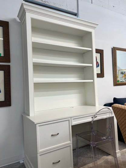 White Desk With Book Shelf