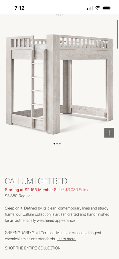 Restoration Hardware Full On Full Bunk Bed