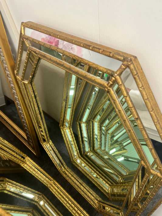Guiltwood Faux Bamboo Mid Century Mirror