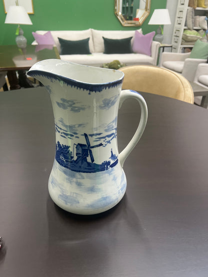 Large Jug Blue and White Delft Windmill