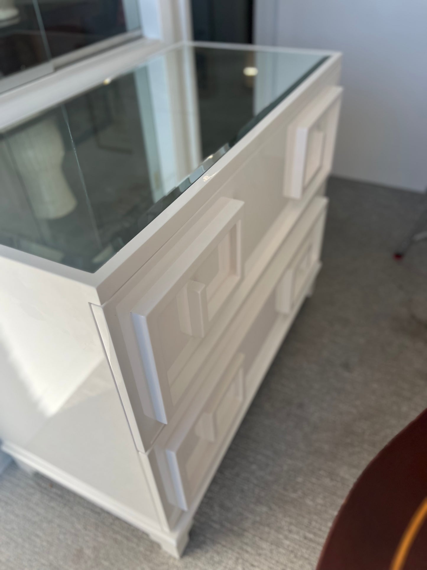 Worlds Away Lacquered Mirror Top Chest