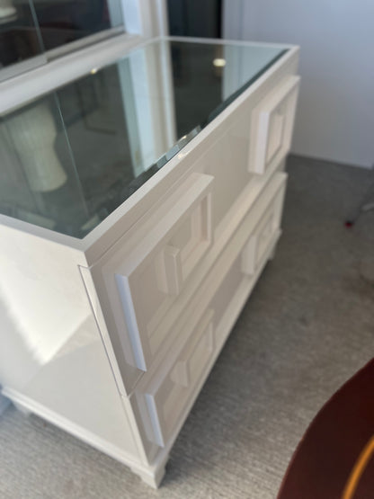 Worlds Away Lacquered Mirror Top Chest