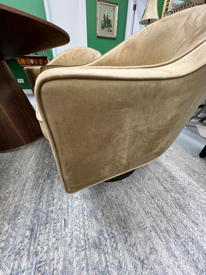 Mathew Izzo Home Dominic Camel Velvet Barrel Back Swivel