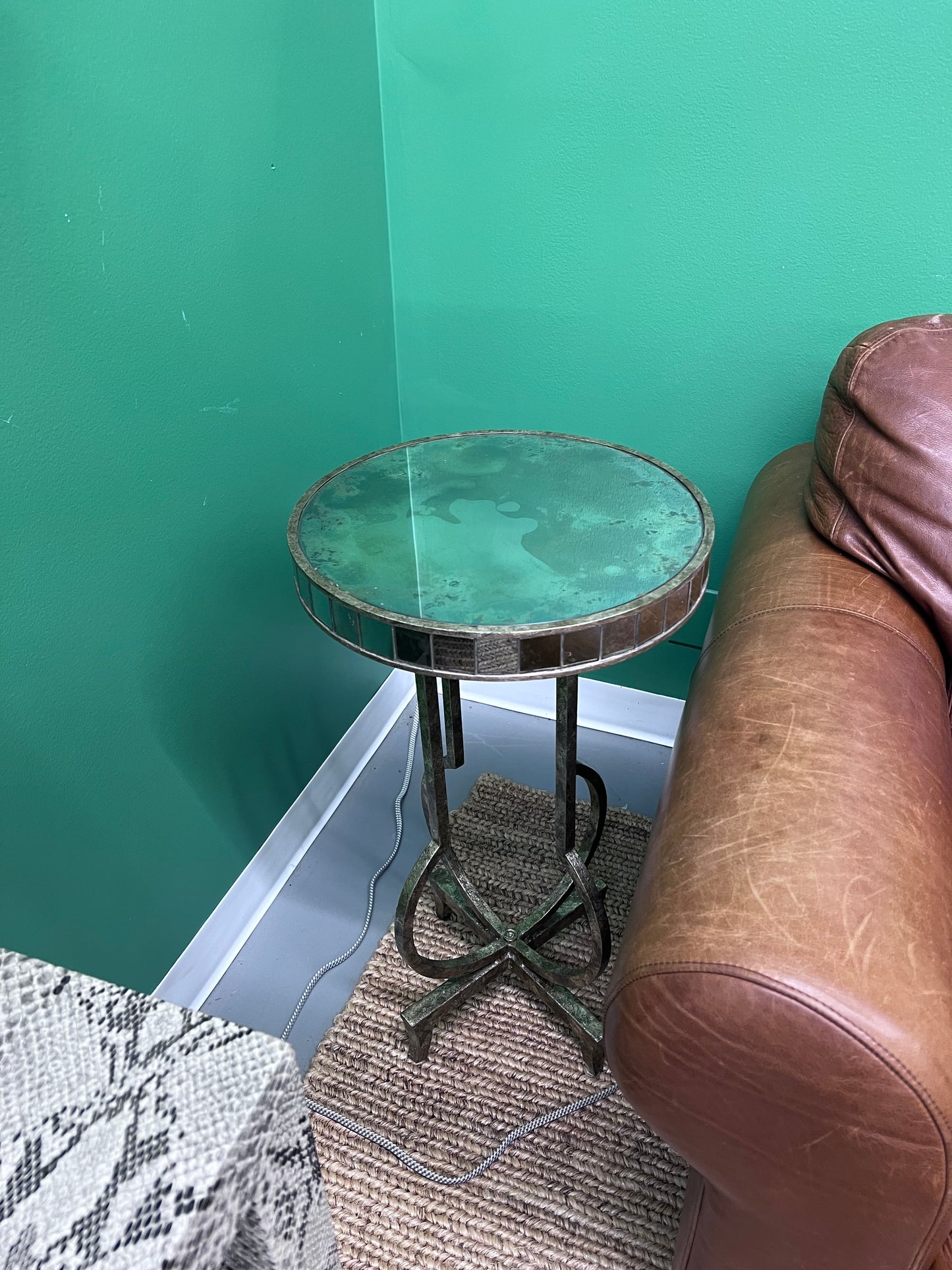 Antique Mirrored Side Table
