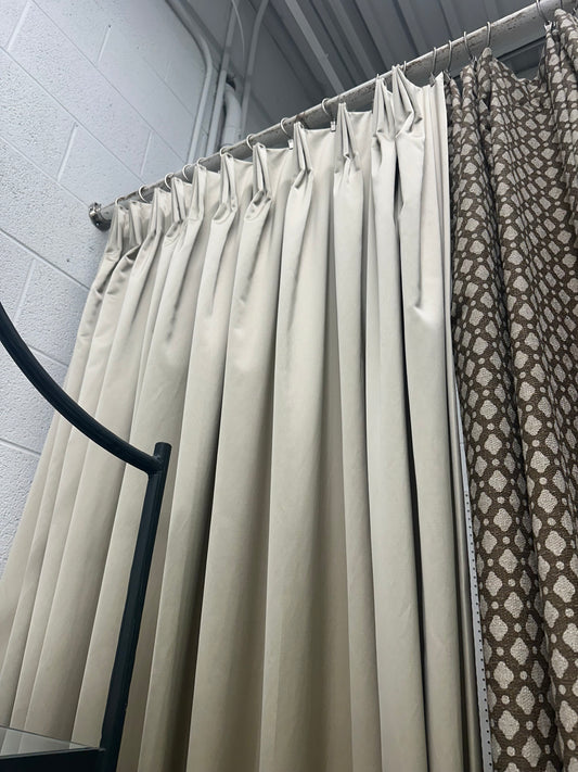 Beige Silk Curtain Panels