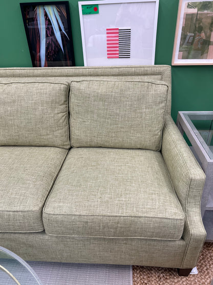 Taylor King Green Linen Sofa