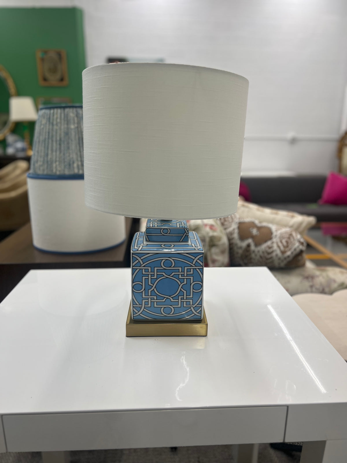 Light Blue Lattice Lamp