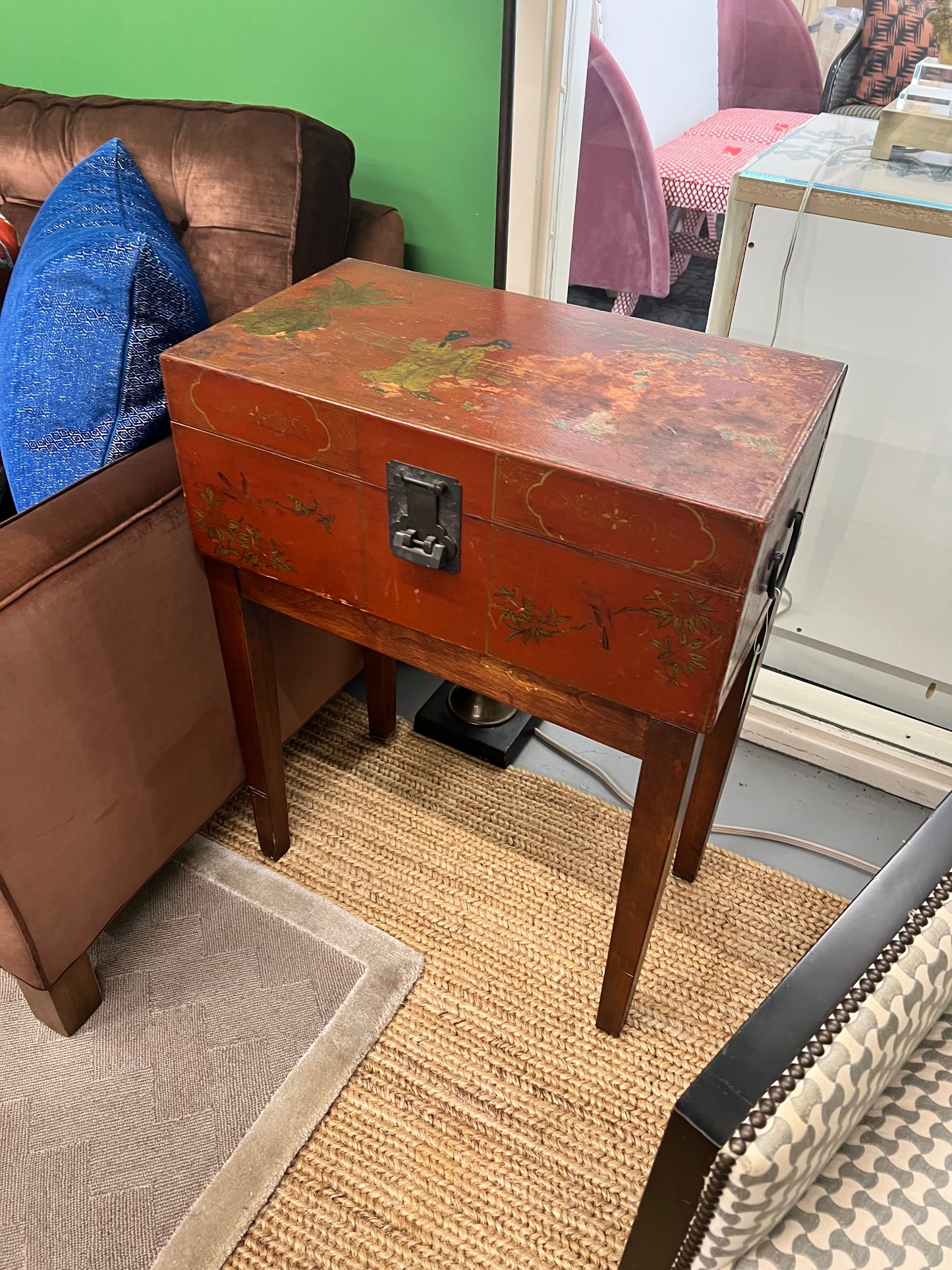 Vintage Chinese Chinoiserie Hand Painted Table