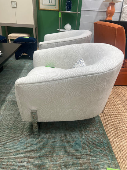 Walter E.Smithe Club Chairs With Chrome Frame