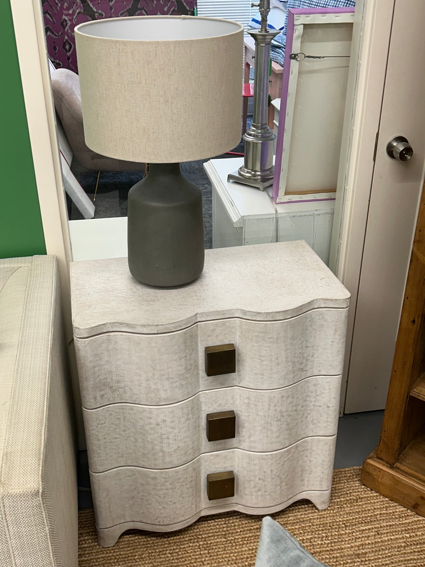 Pair Of Luxe Home Linen Sidetables